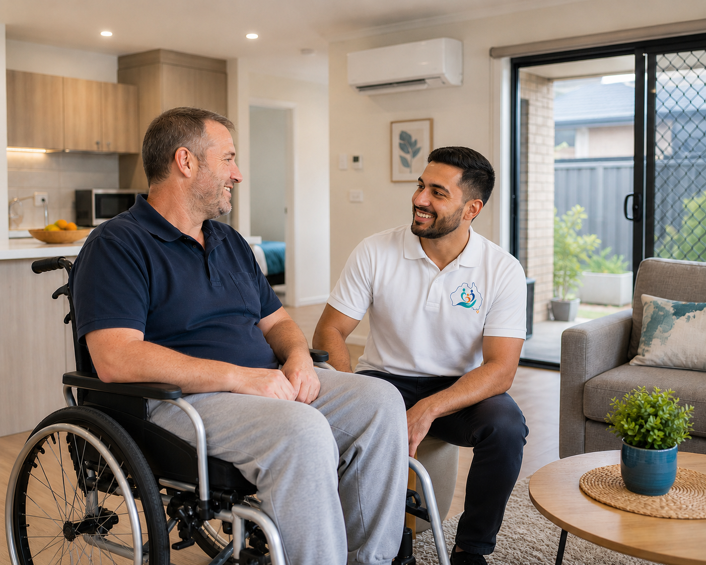 Harmony support worker with participant