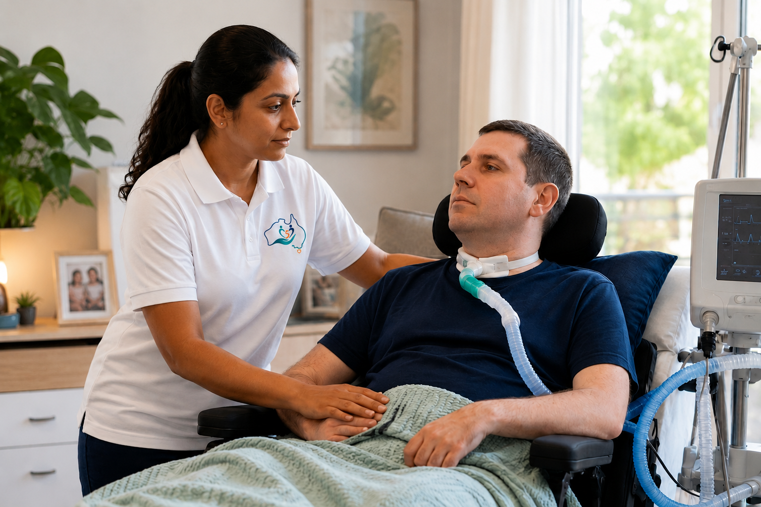 Harmony nurse providing personalised health support to a participant at home